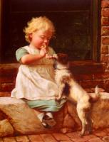 Spencelayh, Charles - A Young Girl And Her Dog